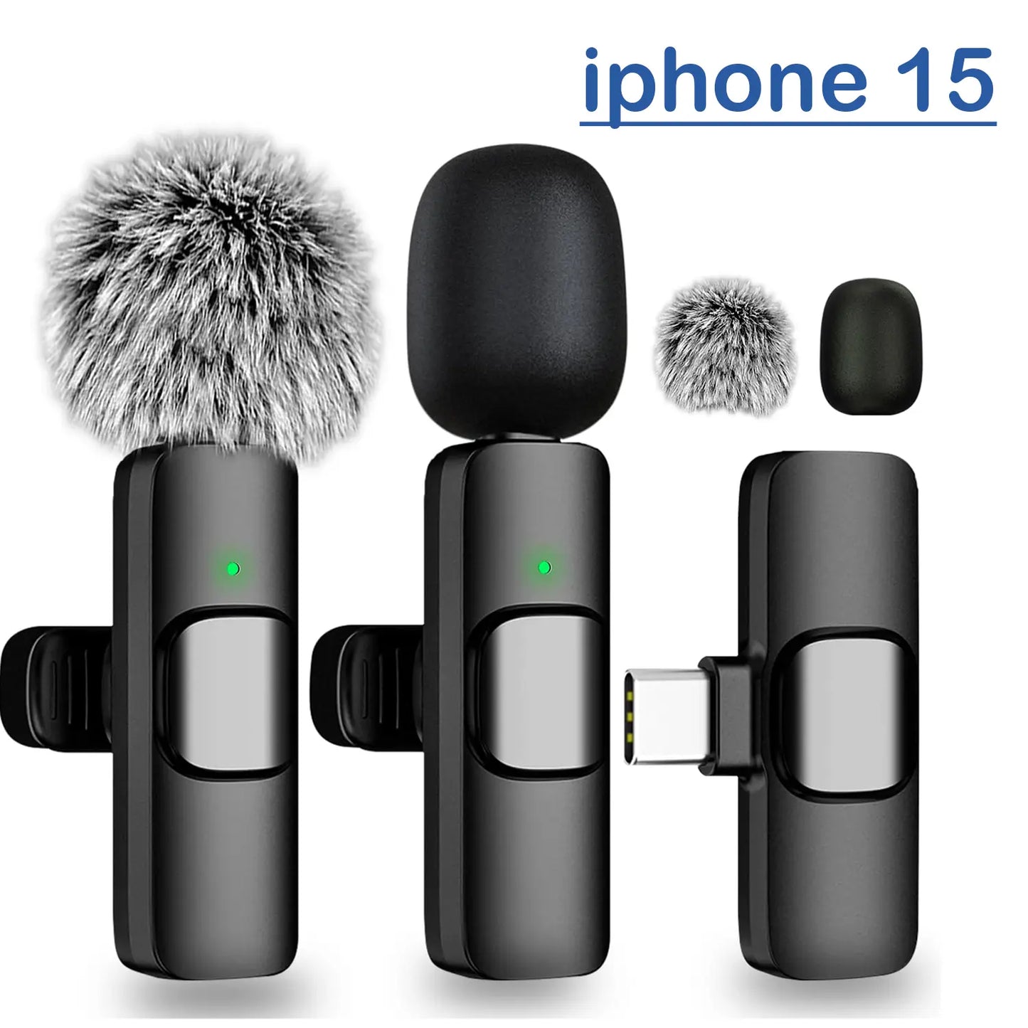 Tiktok,2 Pcs Professional Wireless Lavalier Lapel Microphone for Iphone, Ipad - Cordless Omnidirectional Condenser Recording Mic for Vlogging Interview Video Podcast Vlog,Smartphone Accessories Audio Wireless Lavalier Receiver Live Streaming