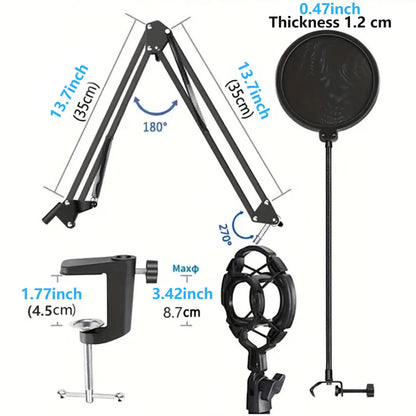 Podcast Microphone Bundle, Condenser Mic with Live Sound Card Kit, Podcast Equipment Bundle with Voice Changer and Mixer Functions for PC Smartphone Studio Recording, Audio Interface