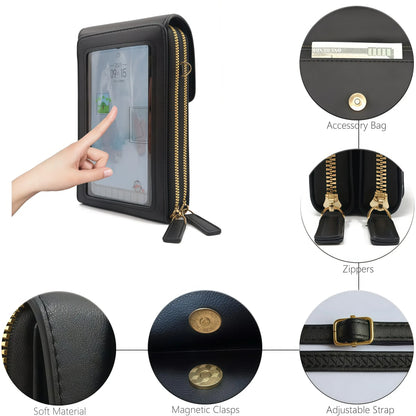 Touchscreen Phone Pouch for Women: Stylishcrossbody Phone Pouch and Key Holdertrendy Minimalist Elegant Women'Stouchscreen Crossbody Phone Wallet - Multi-Card Slots & Coin Pouch
