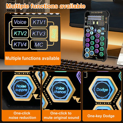 Hosabely SK9 Wired Handheld Live Sound Card Set – Portable Audio Interface with Microphone Connectivity for PS5, PC, Android, and iPhone Streaming – Ideal Gift for Men and Women