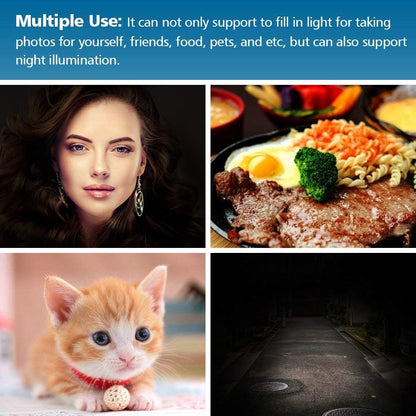 Selfie Clip on Ring Light, Mini Rechargeable 9 Level Adjustable Brightness Modes with 32 LED, 2-8 Hours, USB Flash Lighting for Iphone/Android, Cell Phone Photography,Video, Vlogging - Pink