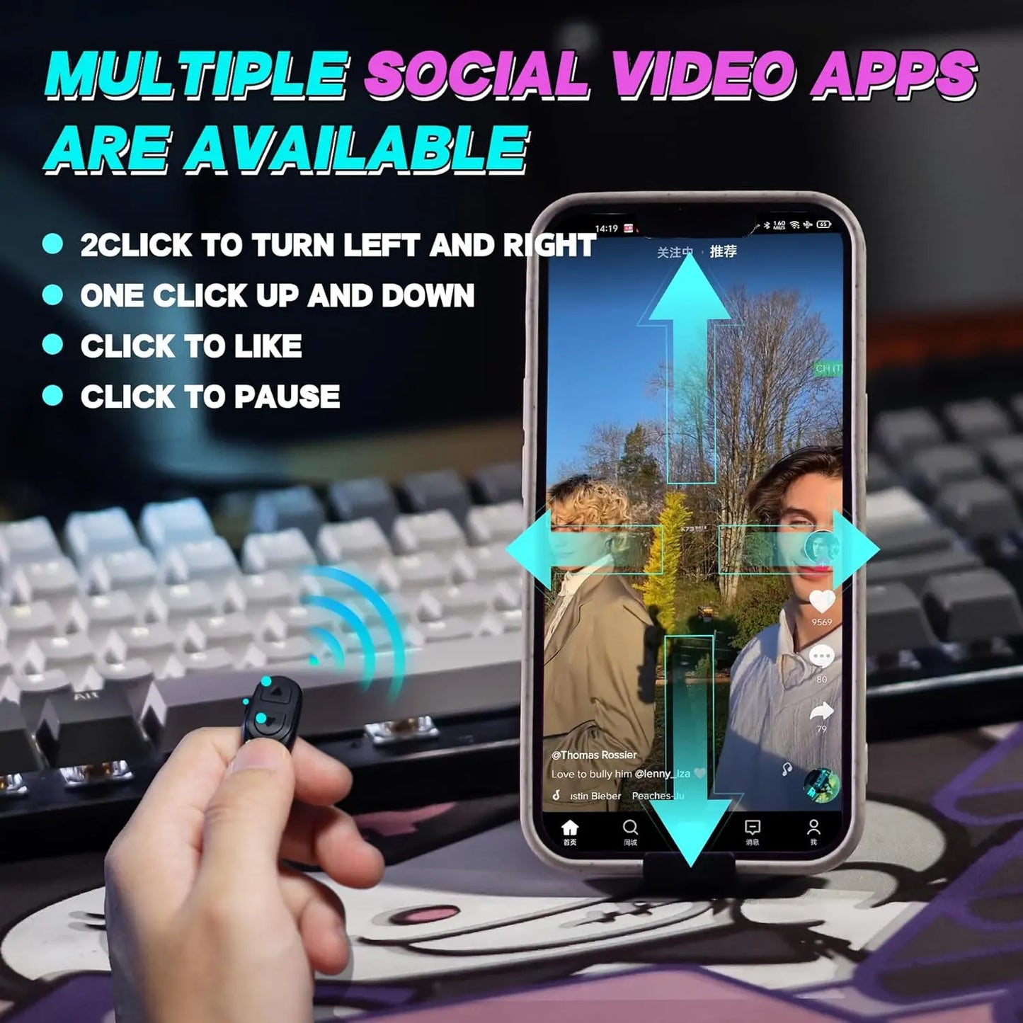 Wireless Scrolling Ring Remote Control - Camera Control Camera Accessory for Remote Photography, Selfie Use with Phones, Kindle App | Dealsforyoudays Electronic Gadget