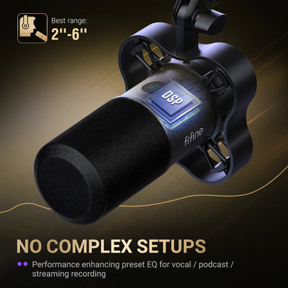 Fifine K688 Neo USB/XLR Podcast Microphone – Dynamic Pro Mic, Mute & Monitor for Streaming, Gaming, Vocal & Music Recording Audio, for PC USB-C Smartphone Mixer, Boom Arm