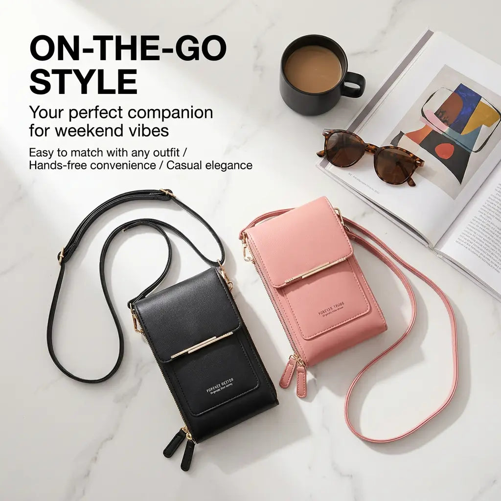 Touchscreen Phone Pouch for Women: Stylishcrossbody Phone Pouch and Key Holdertrendy Minimalist Elegant Women'Stouchscreen Crossbody Phone Wallet - Multi-Card Slots & Coin Pouch