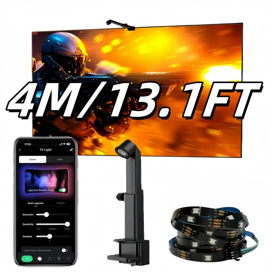 USB Smart TV Light Sync Screen LED Backlight, Sensor Controlled, Fits 55-65 Inch Tvs, Music Sync, Multiple Scene Modes, Valentine'S Day Gift, Smart LED Lighting
