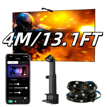 USB Smart TV Light Sync Screen LED Backlight, Sensor Controlled, Fits 55-65 Inch Tvs, Music Sync, Multiple Scene Modes, Valentine'S Day Gift, Smart LED Lighting