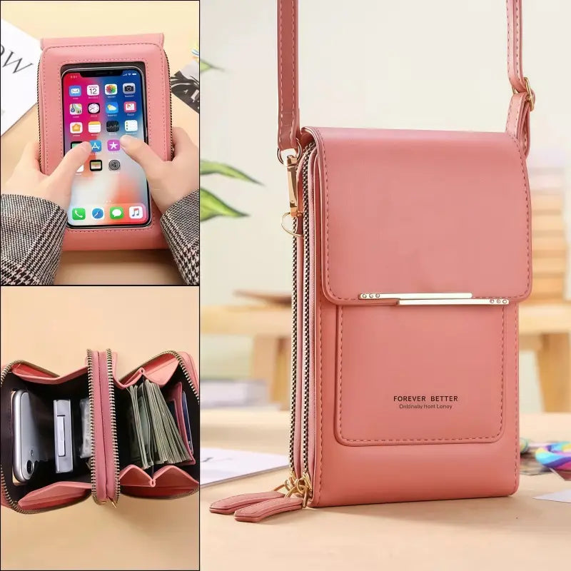 Touchscreen Phone Pouch for Women: Stylishcrossbody Phone Pouch and Key Holdertrendy Minimalist Elegant Women'Stouchscreen Crossbody Phone Wallet - Multi-Card Slots & Coin Pouch