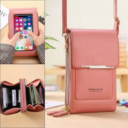 Touchscreen Phone Pouch for Women: Stylishcrossbody Phone Pouch and Key Holdertrendy Minimalist Elegant Women'Stouchscreen Crossbody Phone Wallet - Multi-Card Slots & Coin Pouch