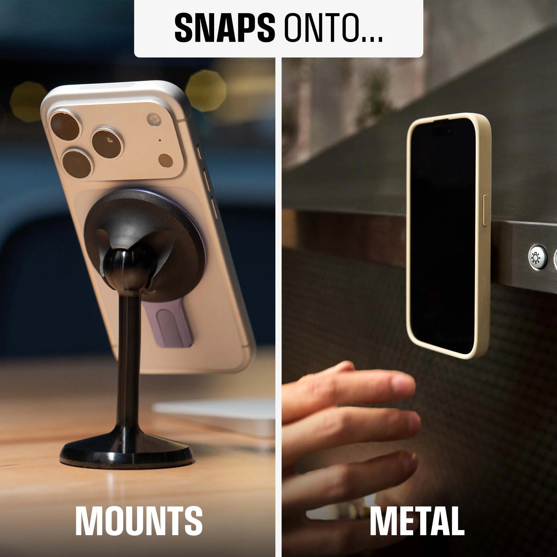 Ohsnap Grip Stand - Portrait Phone Stand & Magnetic Grip for Iphone & Android