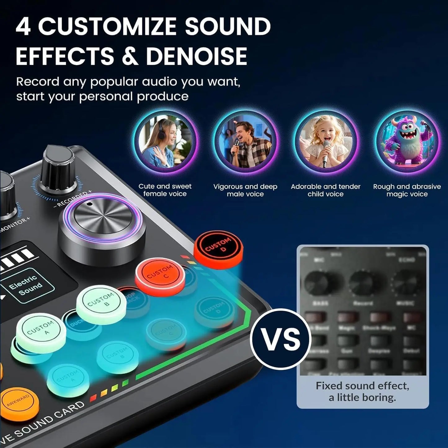 Safring 2026 Upgraded Podcast Equipment Bundle, Recording Studio Package with Pro Audio Interface(4 Customize SE) and Podcast Microphone for Gamer Podcasting, Recording, Singing, Streaming #Summervibes