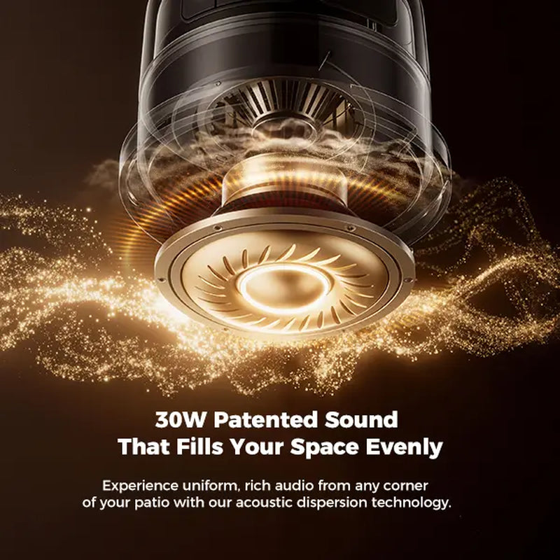 Outdoor Speakers House Warming Gifts New Home: 30W Dual Bluetooth Speakers with 360° LED Lights&Solar Charging|Multi-Sync up to 100 Speakers|Ipx7 Waterproof|20H Playtime|Lanterns for Patio/Pool/Party Audio Sound System Subwoofer Speaker Bluetooth Speaker