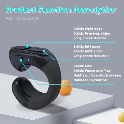 Wireless Scrolling Ring Remote Control - Camera Control Camera Accessory for Remote Photography, Selfie Use with Phones, Kindle App | Dealsforyoudays Electronic Gadget
