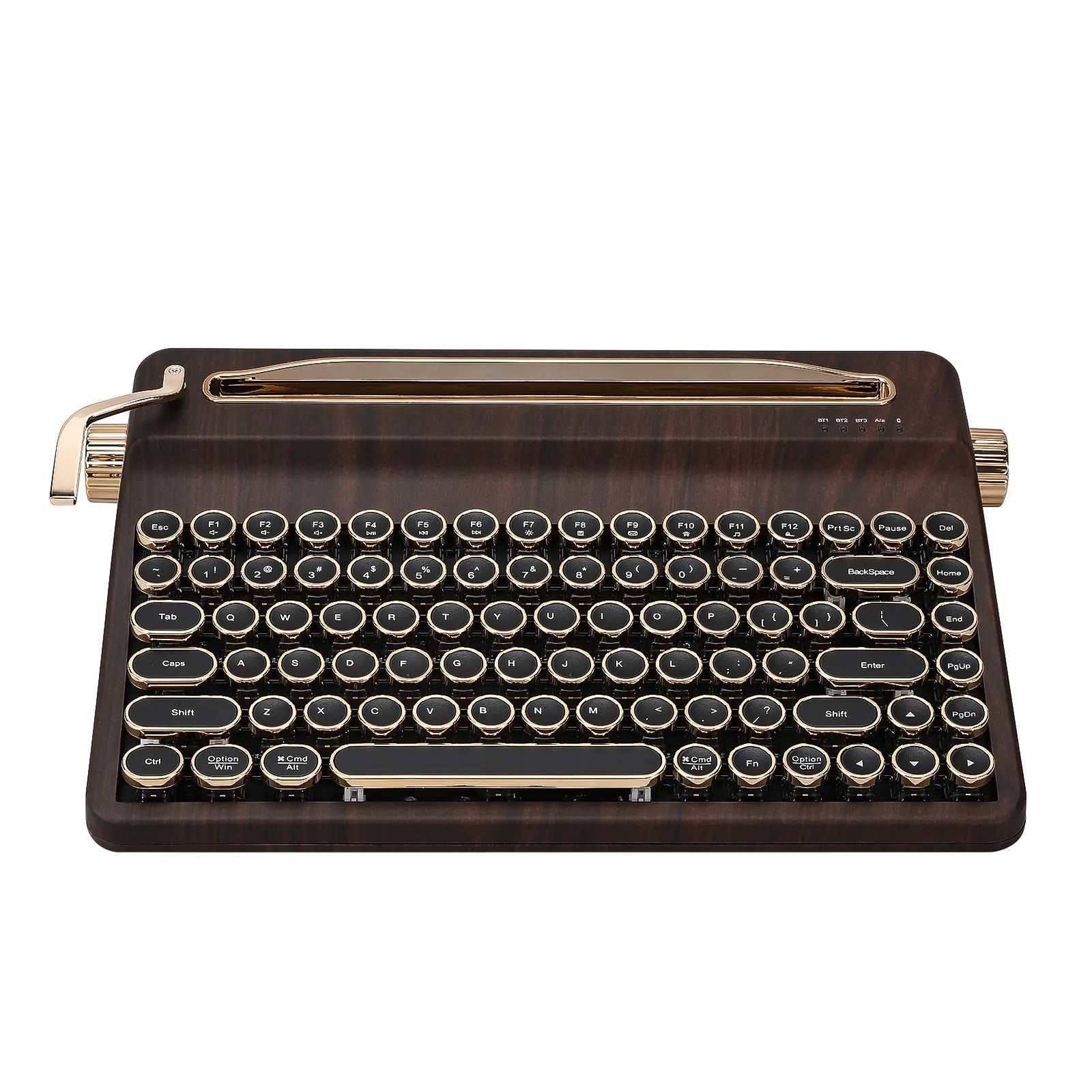 YUNZII QL75 Wireless Typewriter Hot Swap Retro Mechanical Keyboard, Punk round Keycaps, RGB Backlit QMK/VIA Programmable, Multi-Device Keyboard with 2.4Ghz/Type-C/Bt5.0