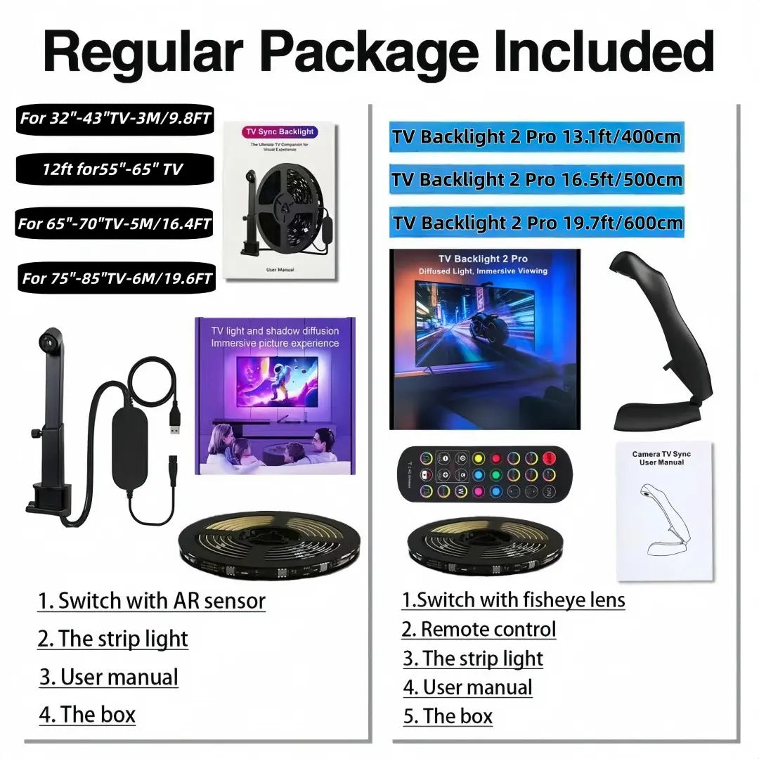 USB Smart TV Light Sync Screen LED Backlight, Sensor Controlled, Fits 55-65 Inch Tvs, Music Sync, Multiple Scene Modes, Valentine'S Day Gift, Smart LED Lighting