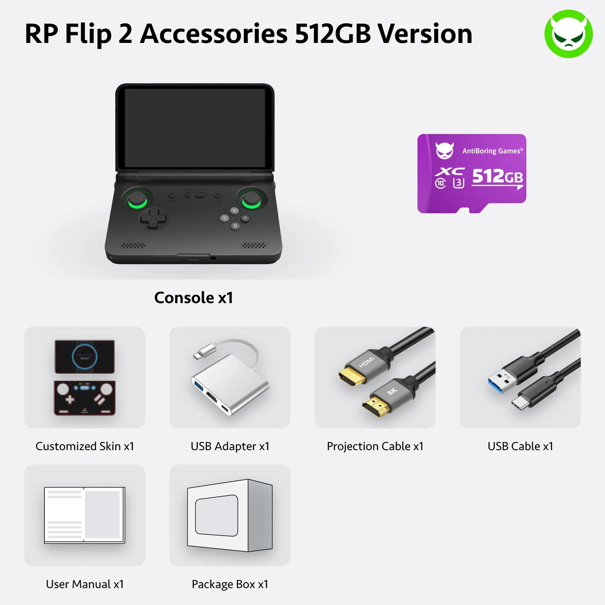 Retroid Pocket Flip 2【Ready to Use】Handheld Console Sd865【Buy 1 Get 1 Multi-Port Adapter+1 8K Projection Cable+1 Type-C Cable+1 Set of Customized Skin】Android 13 Adreno 650 8GB Lpddr4X 5.5-Inch AMOLED 1080P Active-Cooling 5000Mah Wifi Gift Package