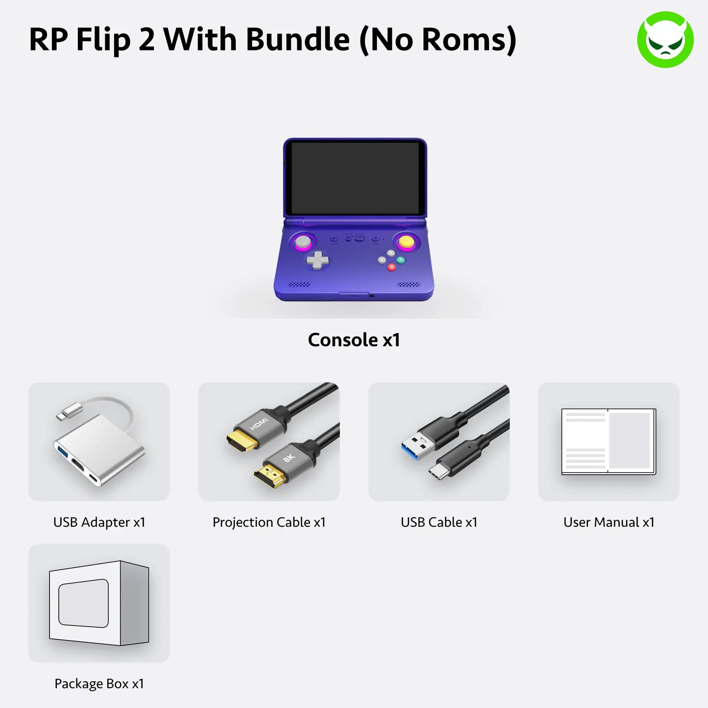 Retroid Pocket Flip 2【Ready to Use】Handheld Console Sd865【Buy 1 Get 1 Multi-Port Adapter+1 8K Projection Cable+1 Type-C Cable+1 Set of Customized Skin】Android 13 Adreno 650 8GB Lpddr4X 5.5-Inch AMOLED 1080P Active-Cooling 5000Mah Wifi Gift Package