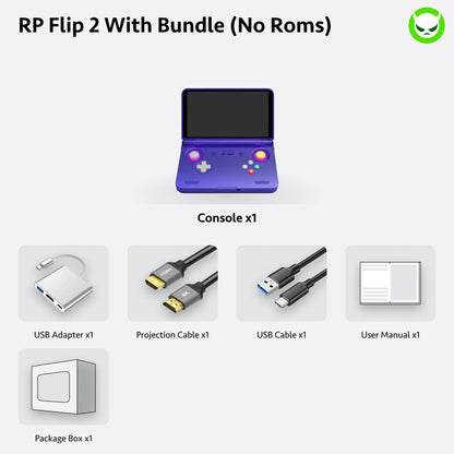 Retroid Pocket Flip 2【Ready to Use】Handheld Console Sd865【Buy 1 Get 1 Multi-Port Adapter+1 8K Projection Cable+1 Type-C Cable+1 Set of Customized Skin】Android 13 Adreno 650 8GB Lpddr4X 5.5-Inch AMOLED 1080P Active-Cooling 5000Mah Wifi Gift Package
