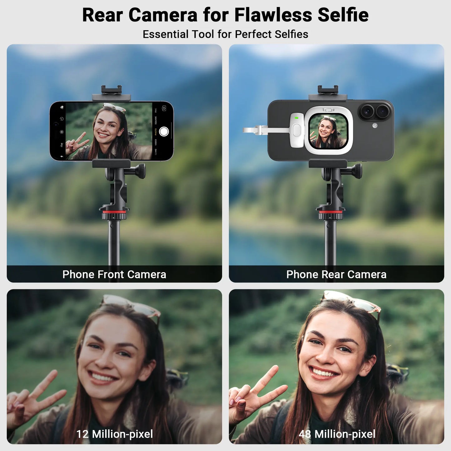 FOUNIST Vlogmate Mini for Iphone 5-17, 1080P/2K Magnetic Plug-And-Play Camera Monitor – Use Back Camera for Selfies, Vlogs, Live Streams