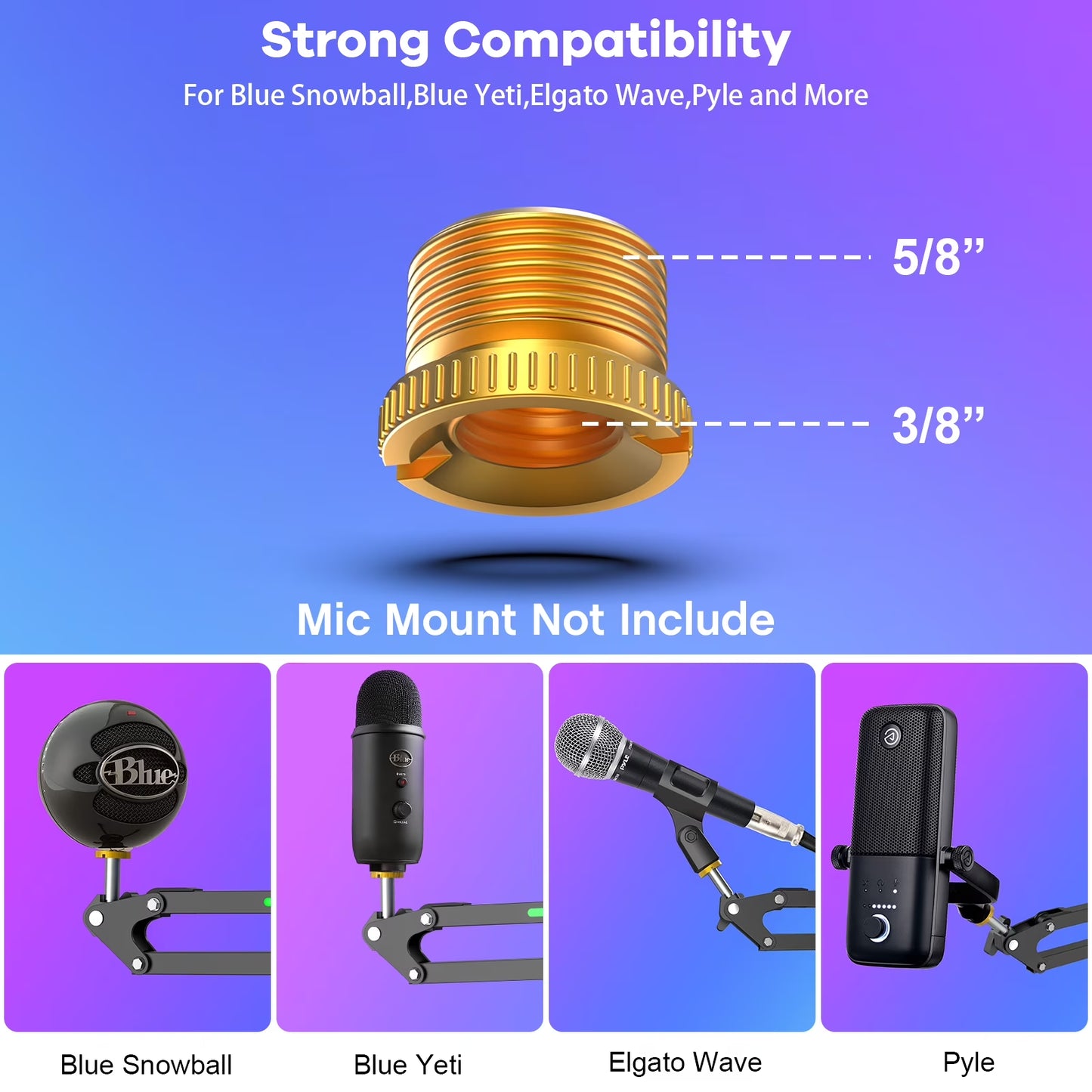 RGB Microphone Boom Arm Stand, Adjustable Heavy Duty Metal Desk Mic Arm for Gaming, Streaming and Content Creation