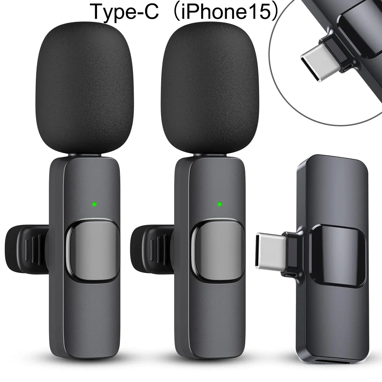 Dual Wireless Lavalier Microphone Set for iPhone and iPad, Plug-and-Play 2.4G Ultra-Low Latency with Integrated Noise Reduction for Video Recording, Interviews, Podcasts, and Vlogs