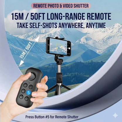 2026 New All-In-1 Bluetooth Remote Control - Universal Camera Shutter with Zoom, Tiktok & Reels Scroller, Ebook & Kindle Wireless Page Turner, Compatible with Iphone Android Ipad