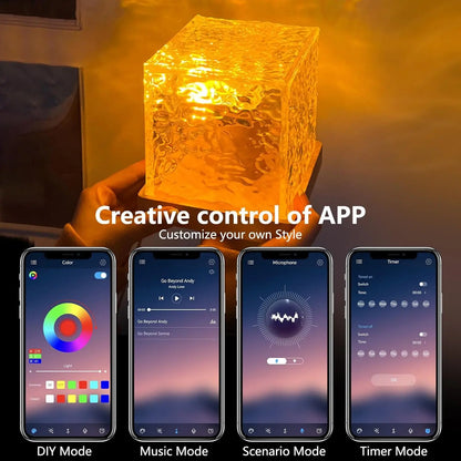 Ocean Wave Projector Light 18 Color Mode & Rechargeable 16 Color LED Light with Adjustable Modes, Remote Control, and USB Power Supply, ABS