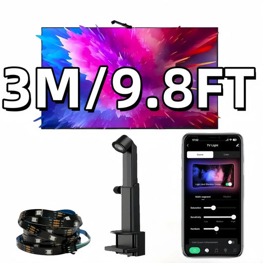 USB Smart TV Light Sync Screen LED Backlight, Sensor Controlled, Fits 55-65 Inch Tvs, Music Sync, Multiple Scene Modes, Valentine'S Day Gift, Smart LED Lighting