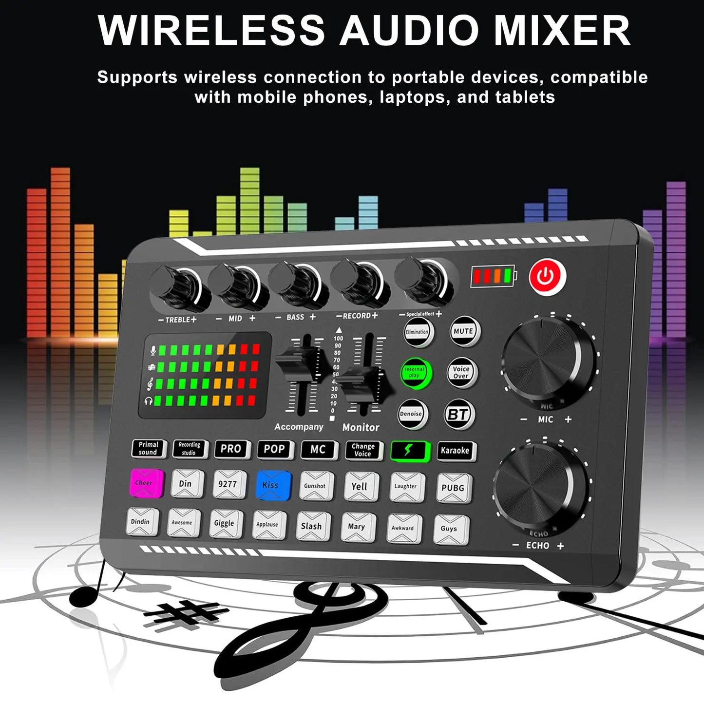 Podcast Microphone Bundle, Condenser Mic with Live Sound Card Kit, Podcast Equipment Bundle with Voice Changer and Mixer Functions for PC Smartphone Studio Recording, Audio Interface