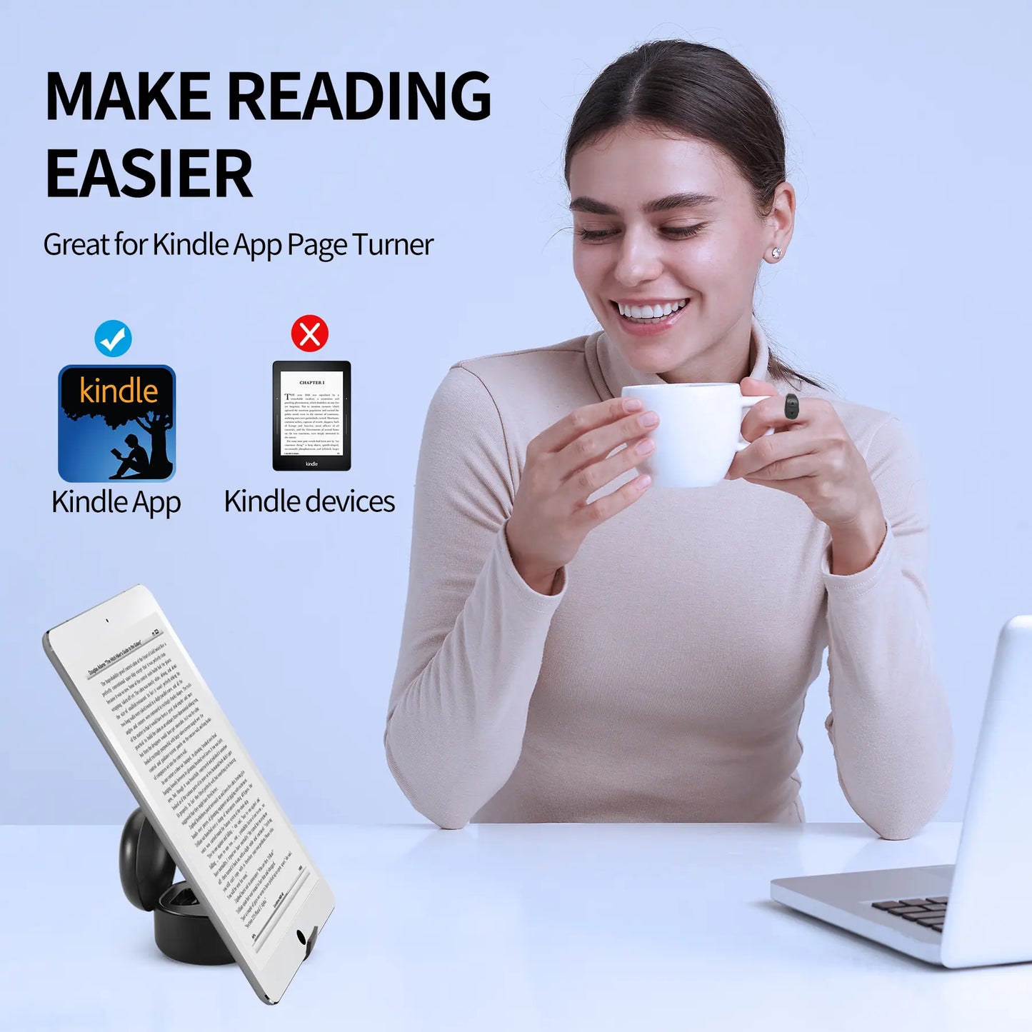 Wireless Scrolling Ring Remote Control - Camera Control Camera Accessory for Remote Photography, Selfie Use with Phones, Kindle App | Dealsforyoudays Electronic Gadget