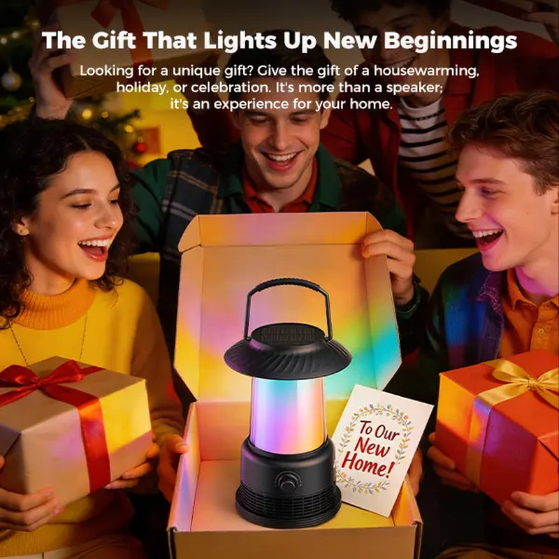 Outdoor Speakers House Warming Gifts New Home: 30W Dual Bluetooth Speakers with 360° LED Lights&Solar Charging|Multi-Sync up to 100 Speakers|Ipx7 Waterproof|20H Playtime|Lanterns for Patio/Pool/Party Audio Sound System Subwoofer Speaker Bluetooth Speaker