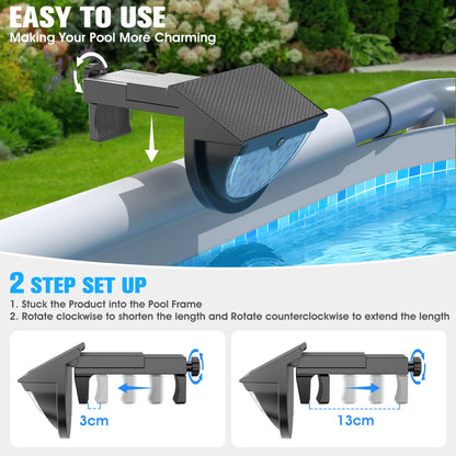 Solar Pool Lights,2026 Upgraded Solar Powered above Ground Pool Lights,Frame Pool Light Waterproof,Outdoor Swimming Pool Solar Light,Color Changing Pool Lighting for above Ground Pool Accessories-1Pc