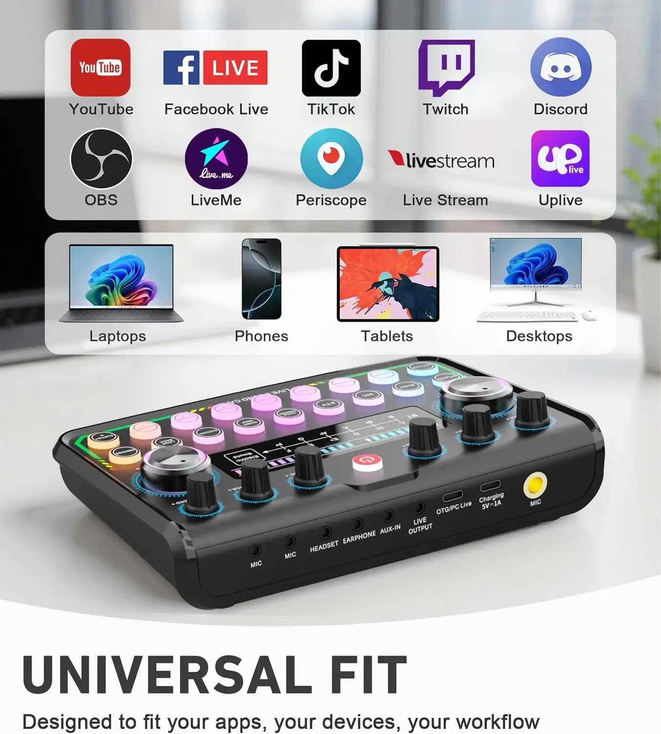 Safring 2026 Upgraded Podcast Equipment Bundle, Recording Studio Package with Pro Audio Interface(4 Customize SE) and Podcast Microphone for Gamer Podcasting, Recording, Singing, Streaming #Summervibes