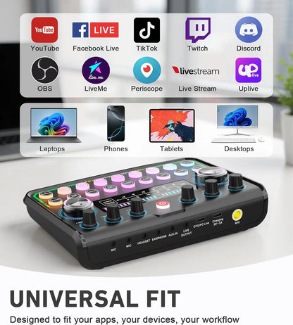 Safring 2026 Upgraded Podcast Equipment Bundle, Recording Studio Package with Pro Audio Interface(4 Customize SE) and Podcast Microphone for Gamer Podcasting, Recording, Singing, Streaming #Summervibes