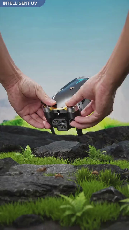 M8 Pro 2026 Foldable Aerial Drone with 4K UHD EIS Anti-Shake Camera, GPS Precise Positioning System, 5G Wifi FPV Real-Time Transmission, Intelligent Obstacle Avoidance, Auto Return, 360° Stunt Roll, 2 Batteries for Adults Beginners Aerial Photography